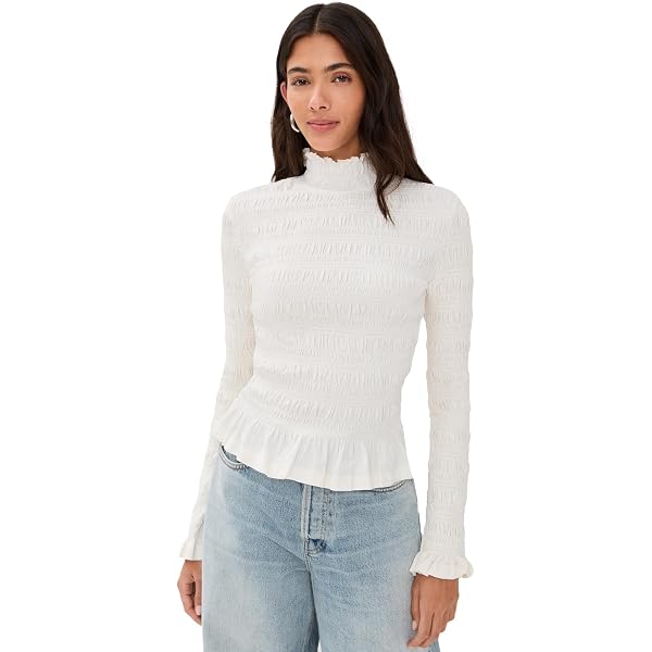 Merlette Women's Kantor Jersey Top, White, M at Amazon Women's