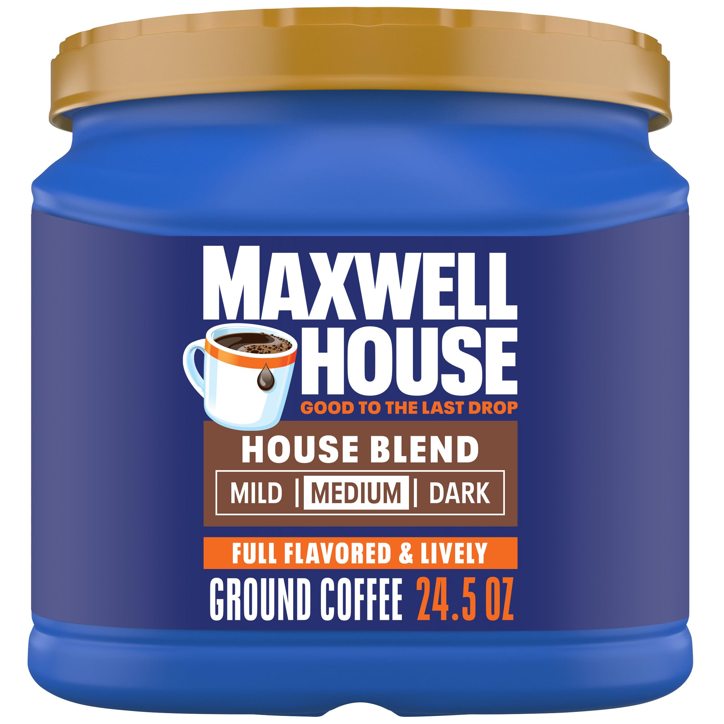 View 1 of ****EXP 24 JAN 2026***Maxwell House House Blend Medium Roast Ground Coffee, 24.5 oz Canister