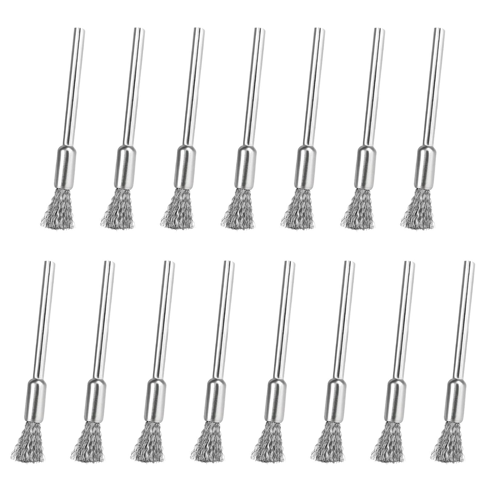 15Pcs Steel Brush Set 3mm Mini Steel Wire Brush Mini Wire Brush Polishing Cleaning Rotary Tools for Dremel Rotary Tool (5cm Length)
