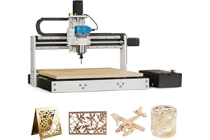 Axiscreat Cnc Router Machine 4040, Custom-Made 710W 6000-30000 RPM Trim Router Spindle, Linear Rails and Ball Screws, Engraving Milling Machine for Metal Wood Acrylic Leather etc.