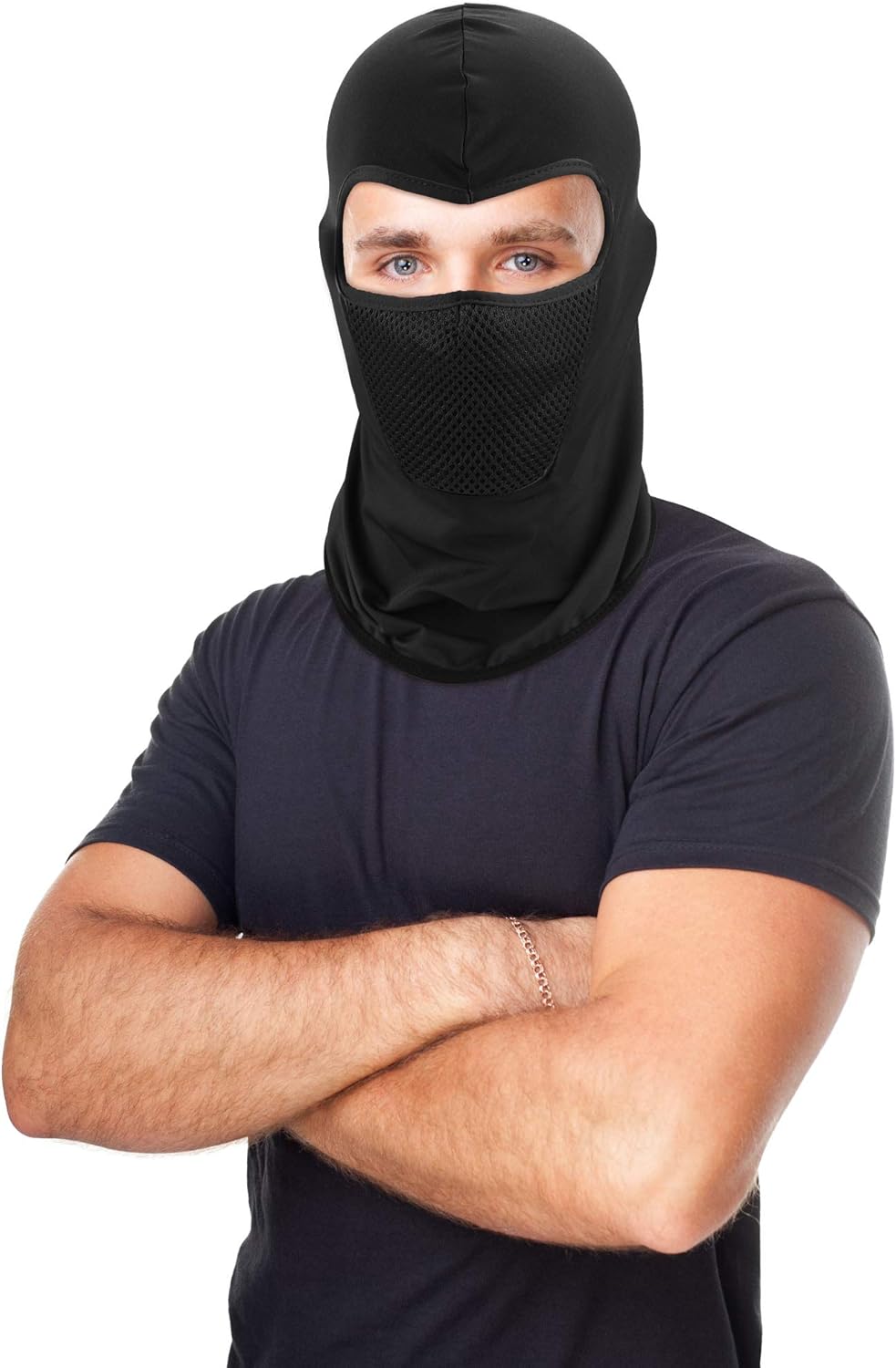 3 Pieces Balaclava Face Mask Motorcycle Windproof Camouflage Fishing Face Cover (Black) at  Men’s Clothing store