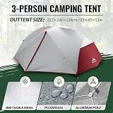 Forceatt Camping Tent 2-3 Man Dome PU3000mm Waterproof Lightweight Easy Setup view 2