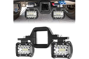 Hitch LED Light, EBESTauto 4 Inch Tow with 3 Inch Towing Hitch Mount Brackets Bar for Truck Trailer SUV Pickup Fit Dual Led O