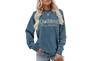 Hadomaki Quilting Is My Therapy Sweatshirt Quilter Sweater Funny Sewing Shirts Women Crewneck Quilting Lover Pullover Tops
