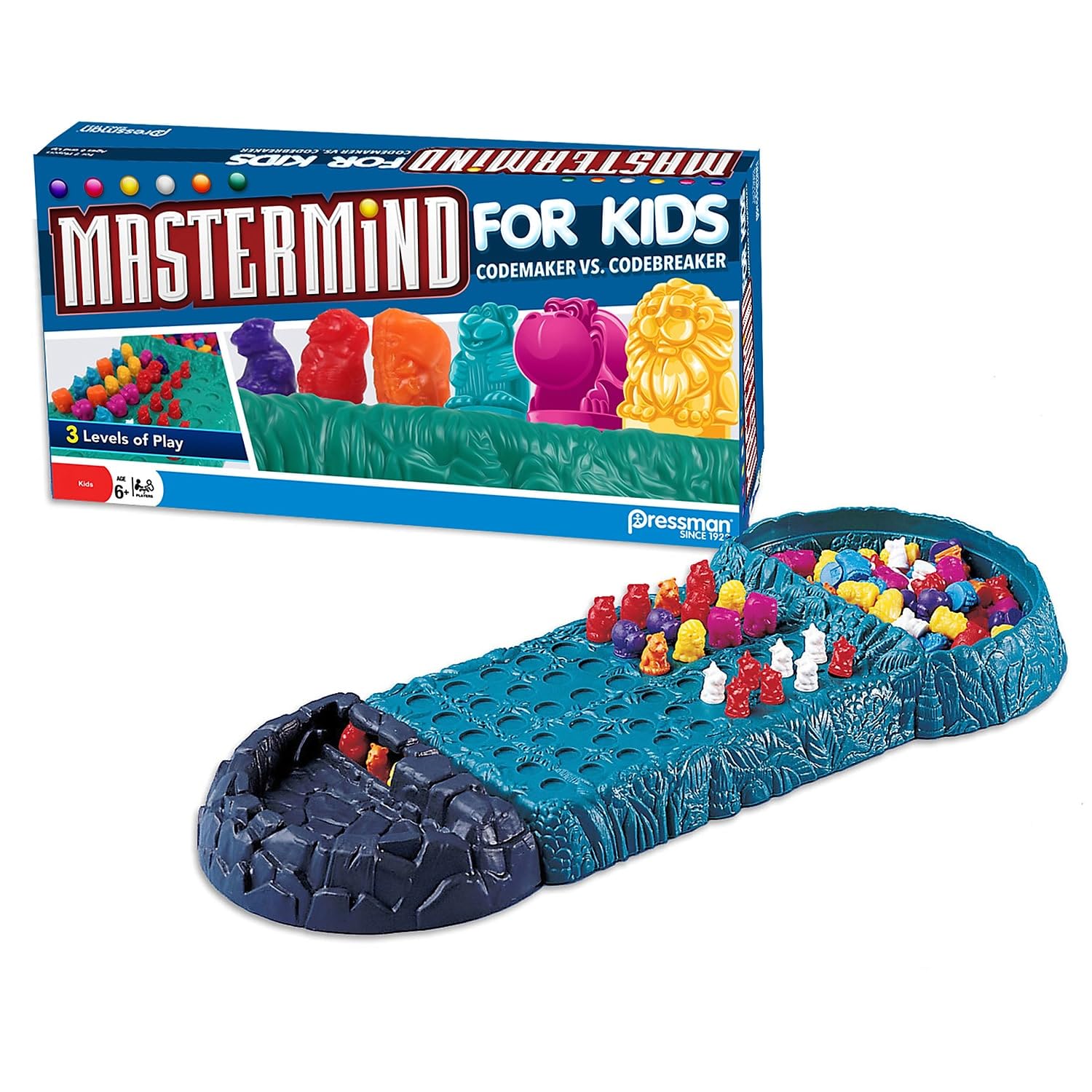 Pressman Mastermind for Kids - Codebreaking Game With Three Levels of Play Multicolor, 5