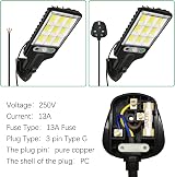 XGKEGS UK 13A Plug 3 Pin Fused Socket Black Pack of 2 250V Cord Grip view 4