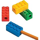 Brick Block Pencil Sharpeners - Party Favors, Teacher Handouts and School Stationery - 12 Pieces