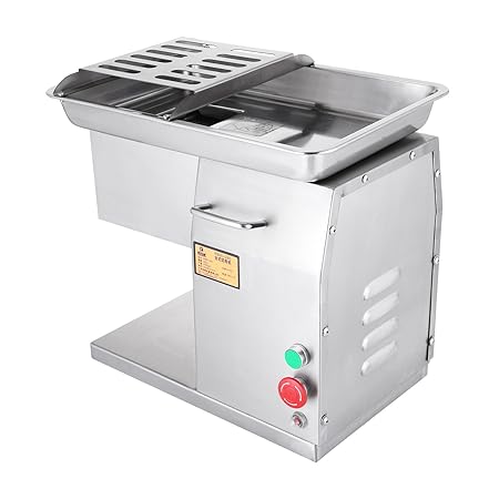 BuoQua 250KG / Stunde Desktop-Aufschnittmaschine Gastro Allesschneider Edelstahl Schneidemaschine Küche Schnittstärke 3 mm Pr