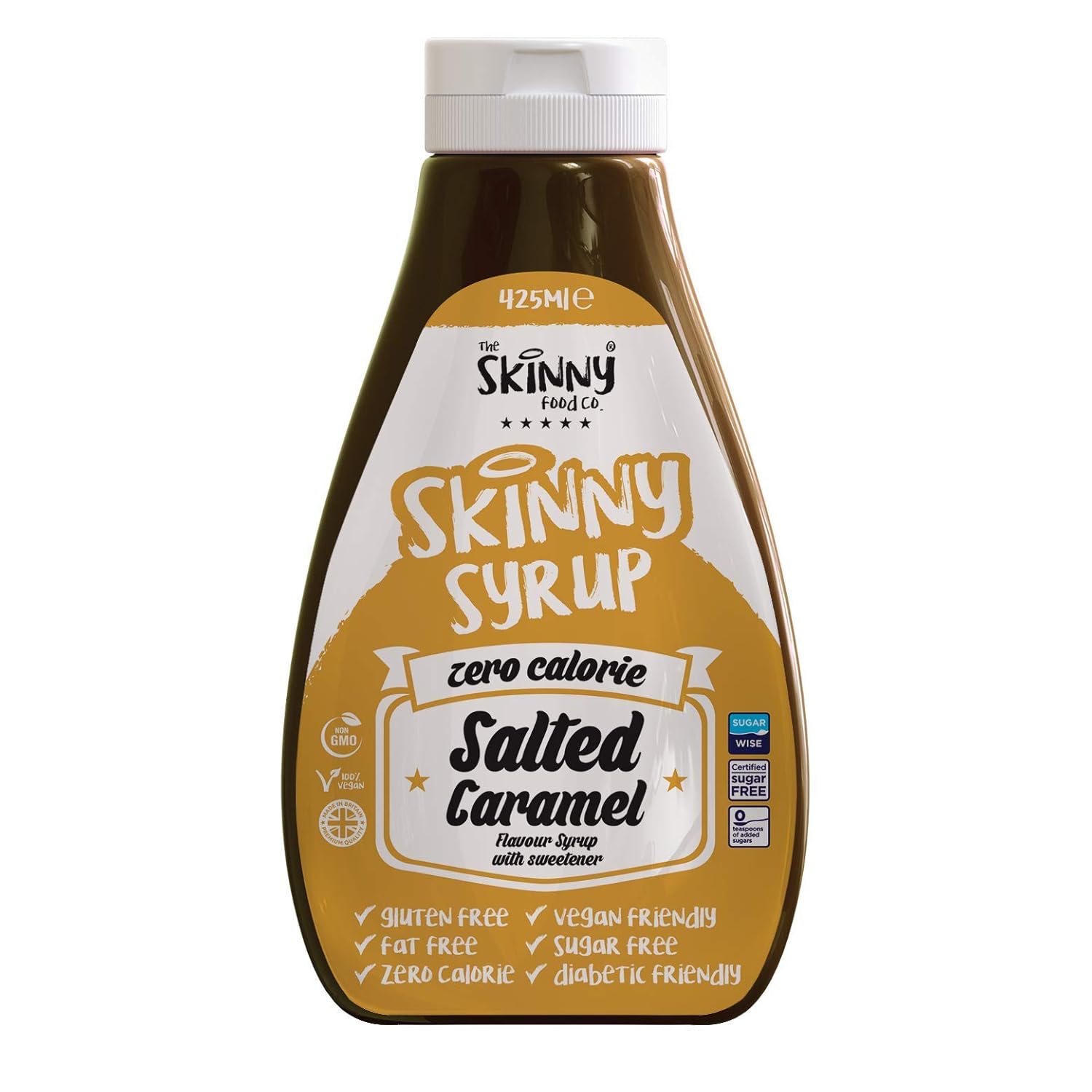 Skinny Food Salted Caramel Syrup Dessert Topping Sugar Free Zero Calories Guilt Free SW