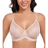 DotVol Women's Minimizer Sexy Lace Plus Size Full Coverage Underwire Everyday Bra