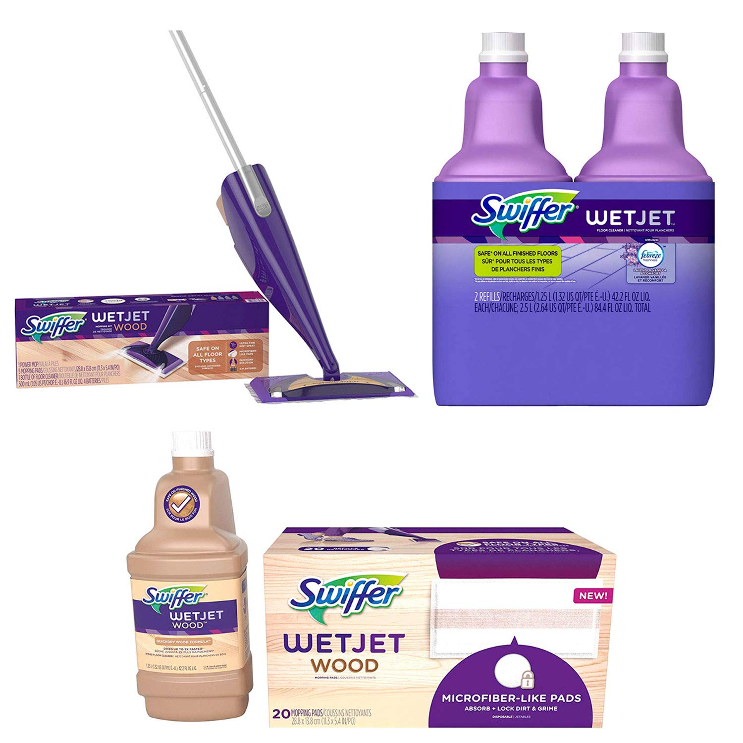 Bundle Swiffer Wetjet Wood Floor Mopping And Cleaning Starter Kit Swiffer Wetjet Wood Floor Mopping