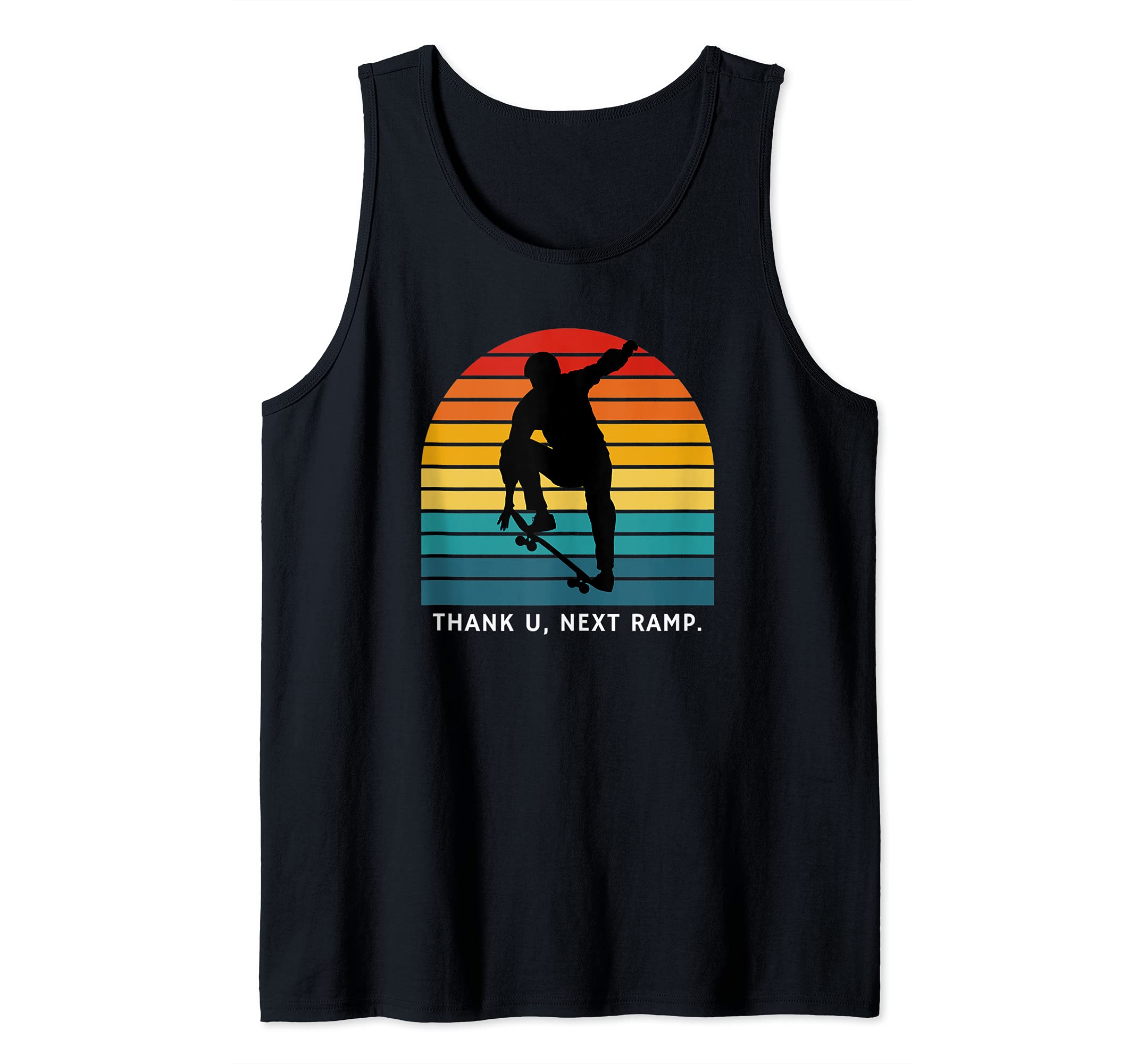 Ramp Up Pro Skateboarders Retro Sunset Longboard Skateboard Tank Top