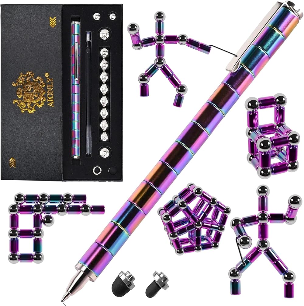 Aionly Fidget Magnetic Pen Rainbow – Magnetic Ballpoint Stylus Gift Set