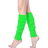 v28 Women Juniors Neon Ribbed Leg Warmers for 80s Eighty's Party Sports Yoga