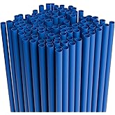 Disposable Plastic Drinking Straws - Straight - 7.75" Long (Blue, 500)