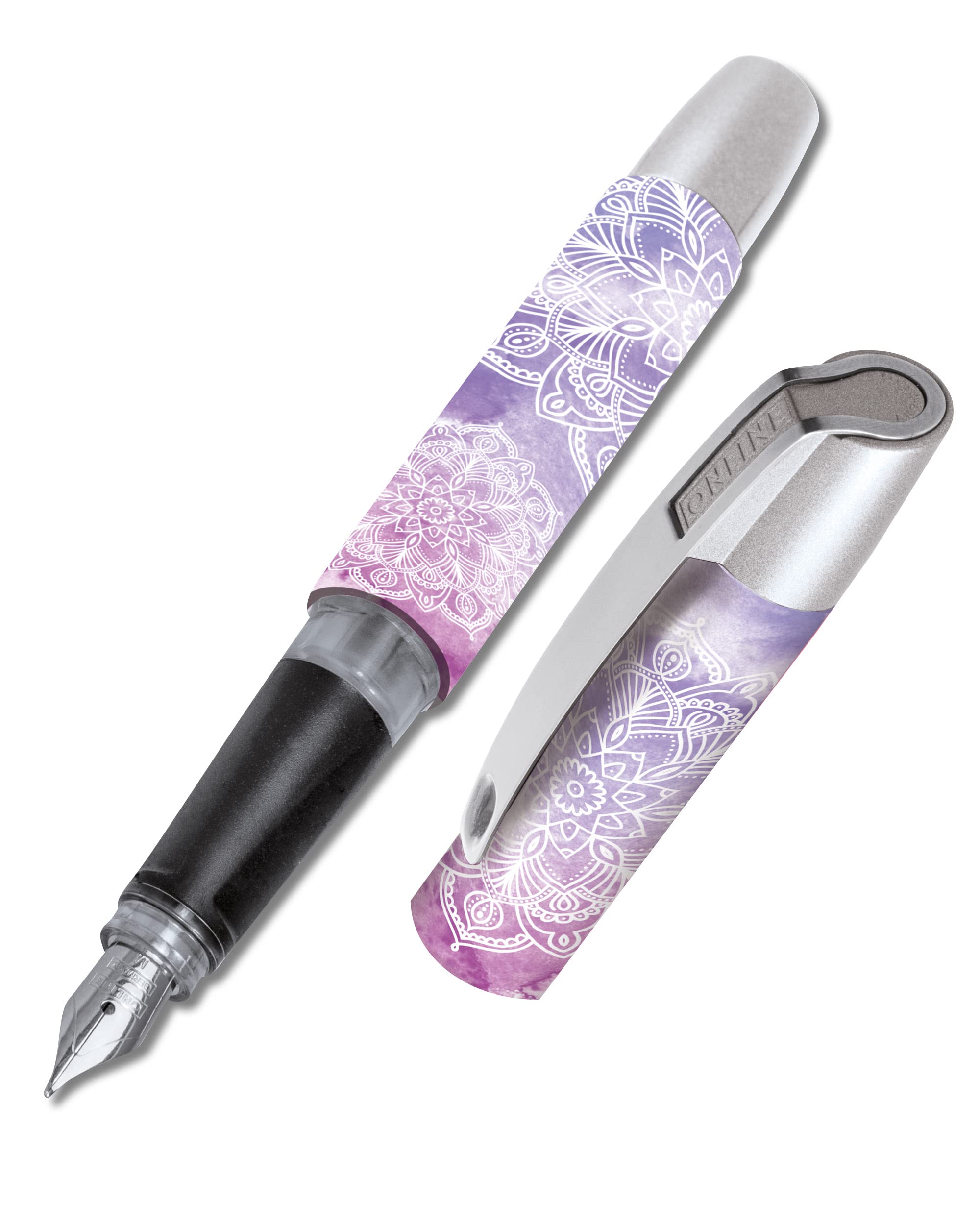 Online Ergonomic fountain pen for school/college Campus Dream - solid medium nib, soft grip part, for standard ink cartridges, refillable, ideal for beginners/pupils/students — image 1