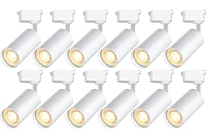 Bravsekai Ultra-Bright H Type White Track Lighting Heads, 12PCS 4000K Natural White 20W 2400lm for Accent Lighting, Dimmable 