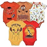 Disney Baby 5 Pack Bodysuits Newborn to Infant Sizes (Newborn - 24 Months)