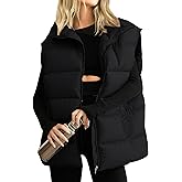 Huaqiao Women's Quilted Puffer Vest Stand Collar Sleeveless Coat Zipper Winter Gilet Jacket