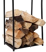 CHARLES BENTLEY Tall Black Matte Contemporary Log Holder 10KG Firewood Storage view 5