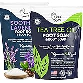FOOT CURE Tea Tree Oil & Soothing Lavender Foot Soak with Epsom Salt - Best Toenail Treatment & Softens Calluses - Soothes So