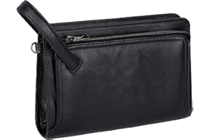 Ariscobull - Leather Clutch for Men - Wrist Bag - Men's wallets - Wrist Bag - 10.3x6.8INCH - Includes dustproof gift bag