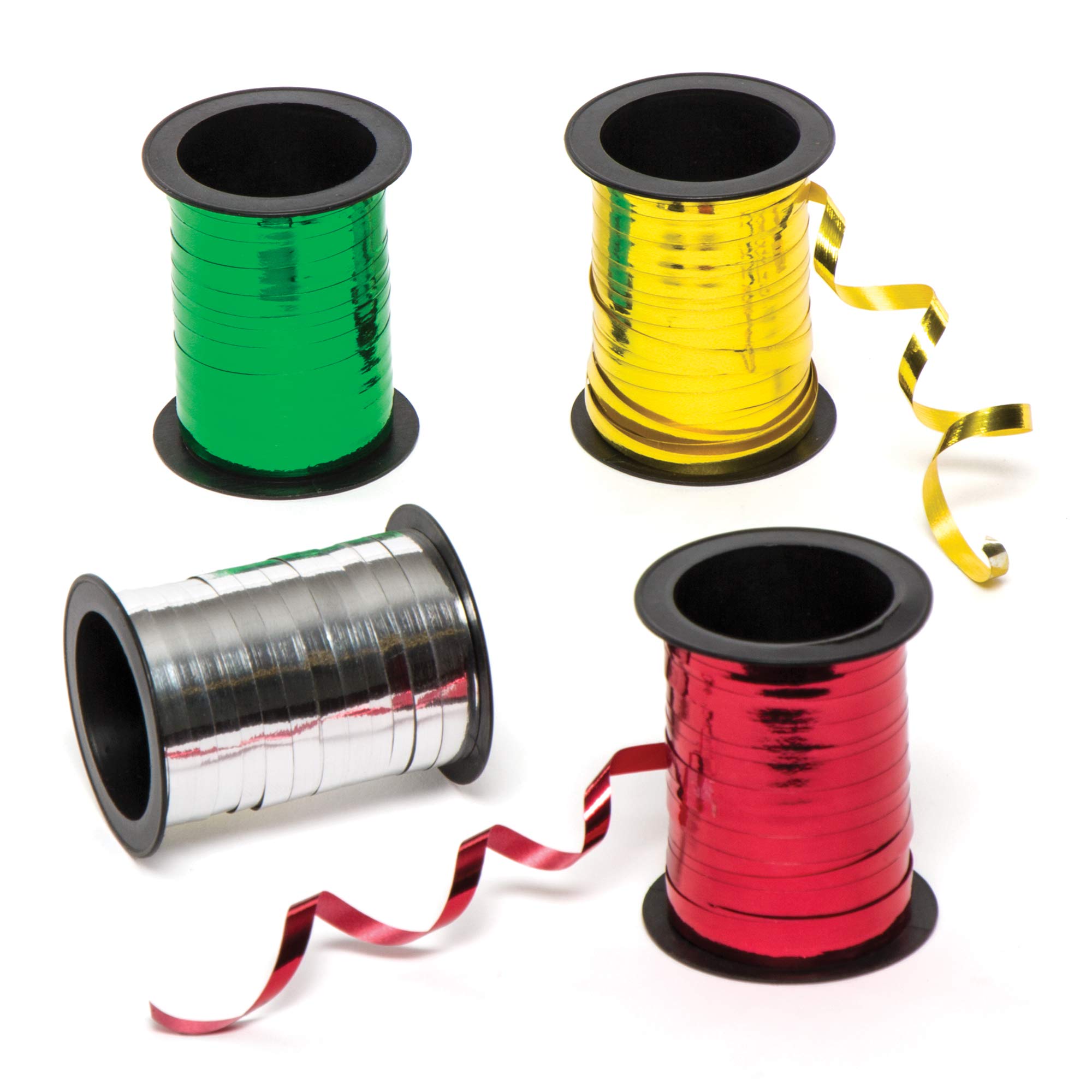 Baker Ross Metallic Foil Ribbon - Pack of 4 reels, Craft Ribbon for Arts and Crafts (AC263)