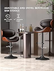 YaFiti Bar Stools Modern PU Leather Adjustable