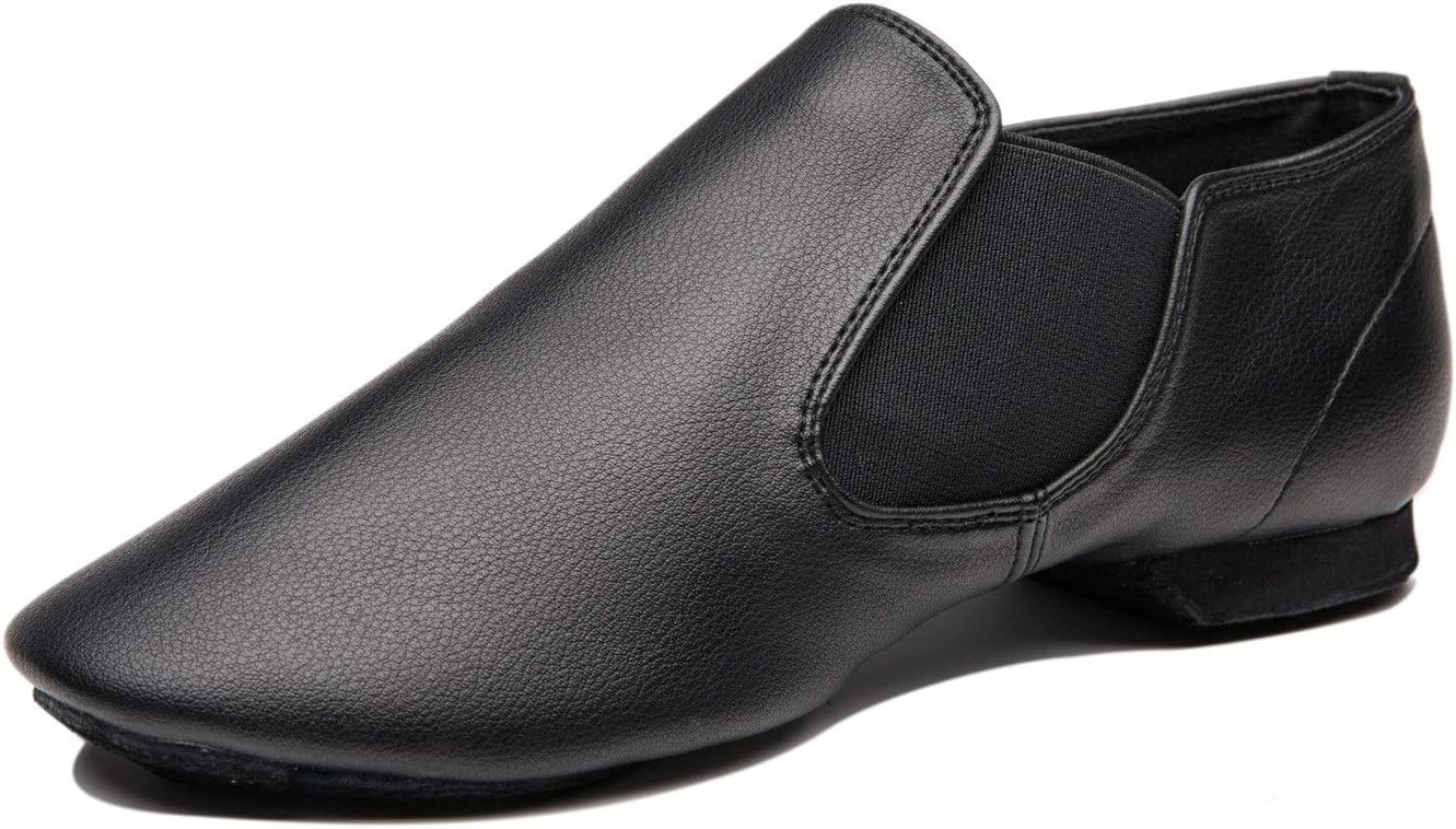 IIGDance Black Low Heel Jazz Dance Shoe Slips-on2 Dancing Shoes for Women,Lady and Men