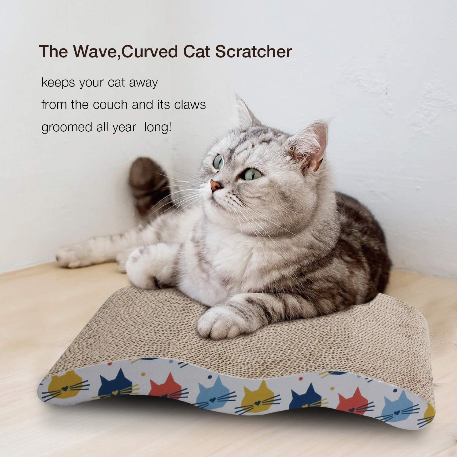 Pet Prime 3PCS Cat Scratcher Cardboard Board 3 Pack Cat Recycle Corrugated Scratching Pad Cat Scratching Lounge Sofa Bed Wave Shape Cat Scratch Pad with Catnip : Pet Supplies