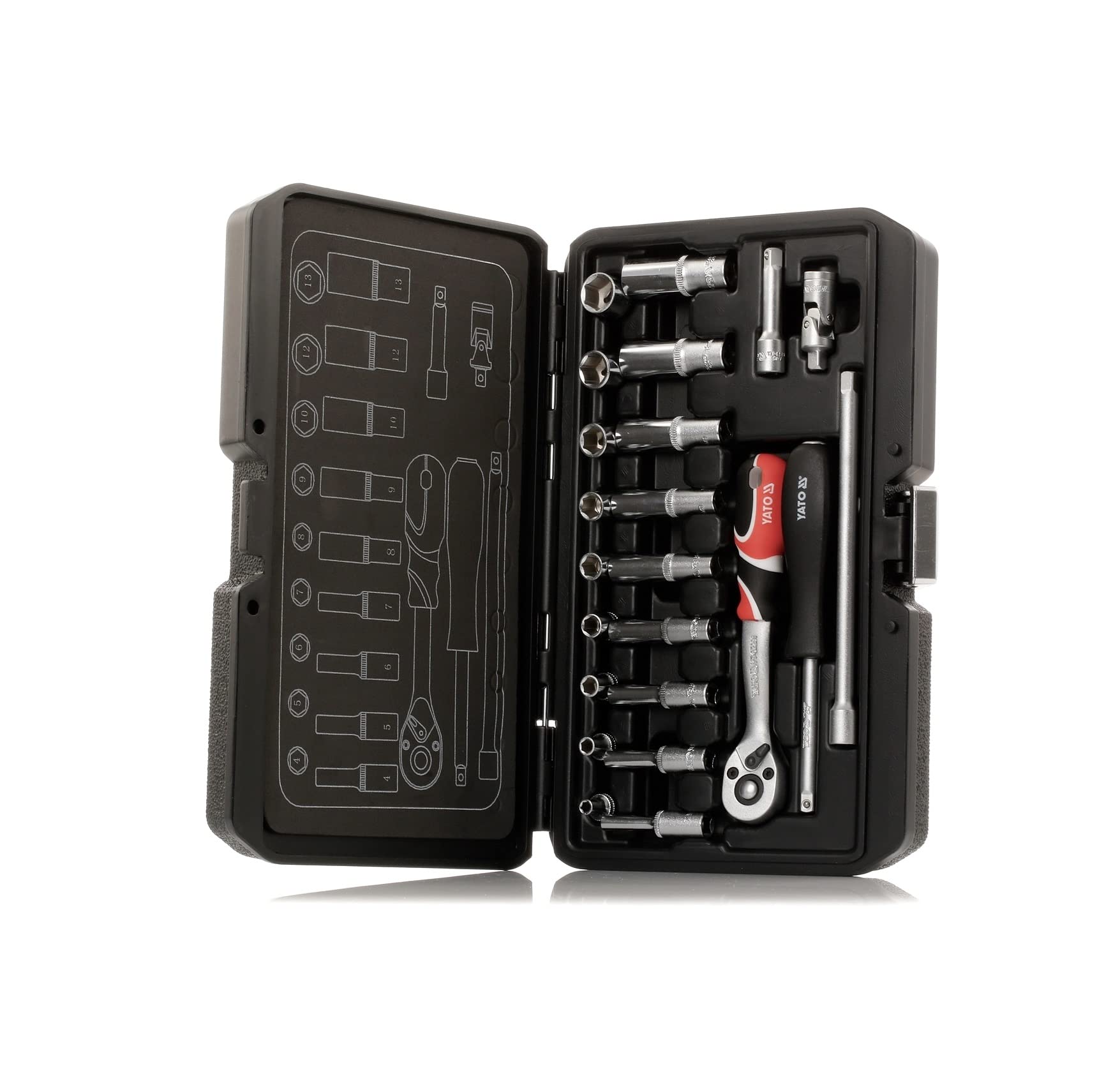 YATO YT-14451 - Socket Set 1/4 "23pcs