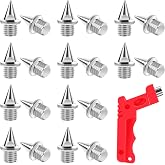 AUGSUN Hard Steel Track &amp; Cross Country Spikes - 1/4inch, 20pcs with Spike Wrench, Replacement for Sprint Sports Short Running Shoes