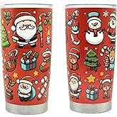 BOFILL Christmas Day Tumbler Gifts 20oz Santa Claus Elk Stainless Steel Insulated Tumblers Mug Cup