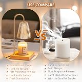 SHANNA Electric Candle Warmer Lamp Dimmable Timer 2 Bulbs Golden view 3