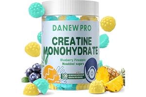 DANEW PRO Creatine Monohydrate Gummies or Men & Women, Creatine Monohydrate for Muscle Strength, Muscle Builder, Energy Boost, Pre-Workout Supplement(120 Count)-Blueberry Pineapple Flavor.