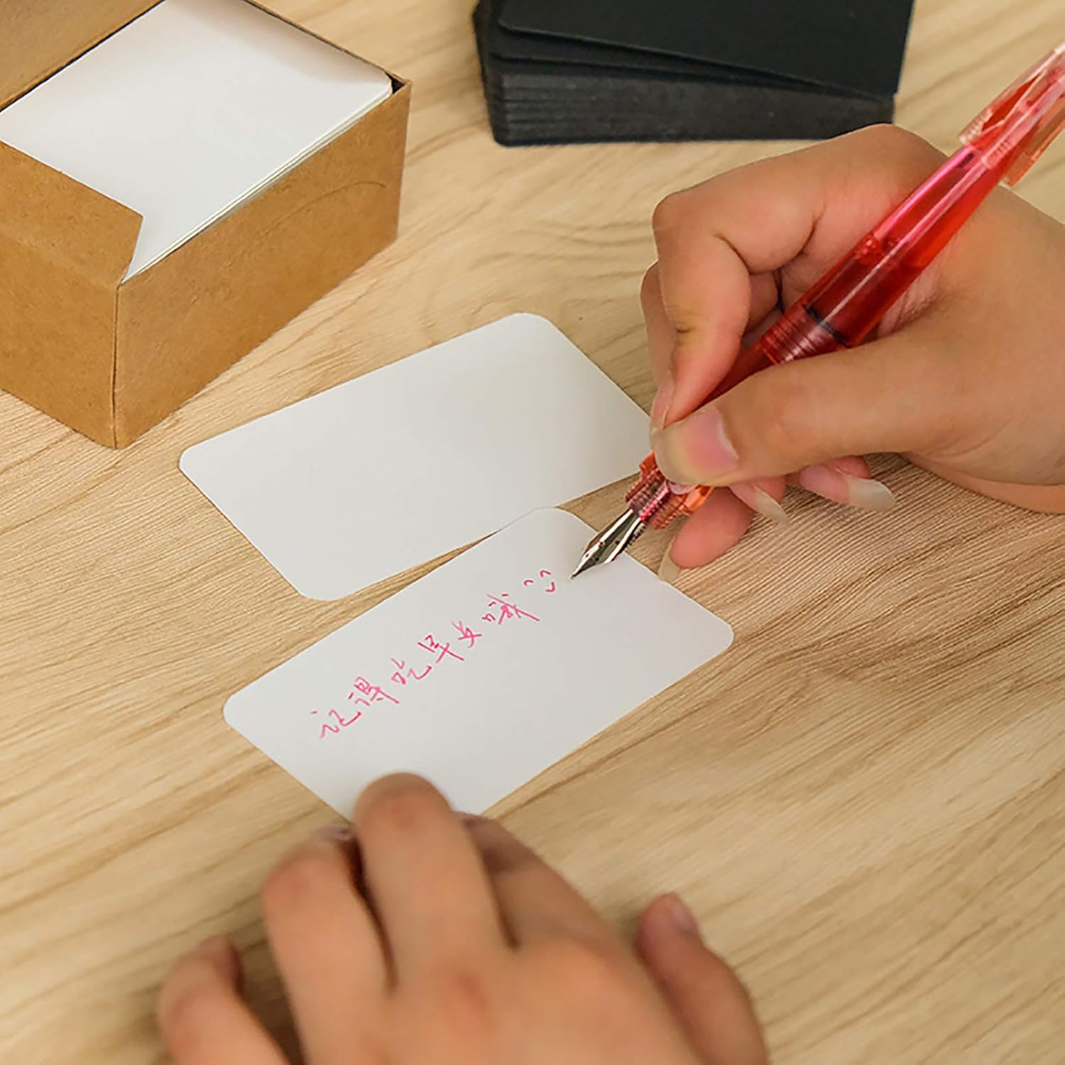 VANRA 300 Small Blank Cards Color Cardstock Study Flash Cards, 3.5x2 inches Index Cards, Unruled with Rounded Corners (White, 300/Pack) - Image 4