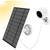 6W 5V Solar Panel for Wyze Cam Outdoor v1/v2 and Battery Cam Pro,Micro USB or USB Type-C Port IP65 Waterproof, 360&deg; Adjustable Mount, 9.8ft Cable