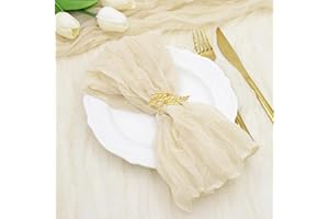 Beige Napkins Set of 12 Cheesecloth Napkins Gauze Napkins Boho Party Dinner Table Napkin Bulk 21x21'' for Wedding Bridal Baby