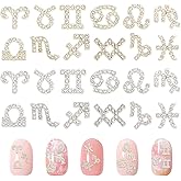 CHGCRAFT 72 Pcs 12 Style Zodiac Sign Nail Charms Alloy Zodiac 3D Rhinestone Jewelry Art Nail Charms for Fingernails Art Decoration Hair Clip Jewelry Making