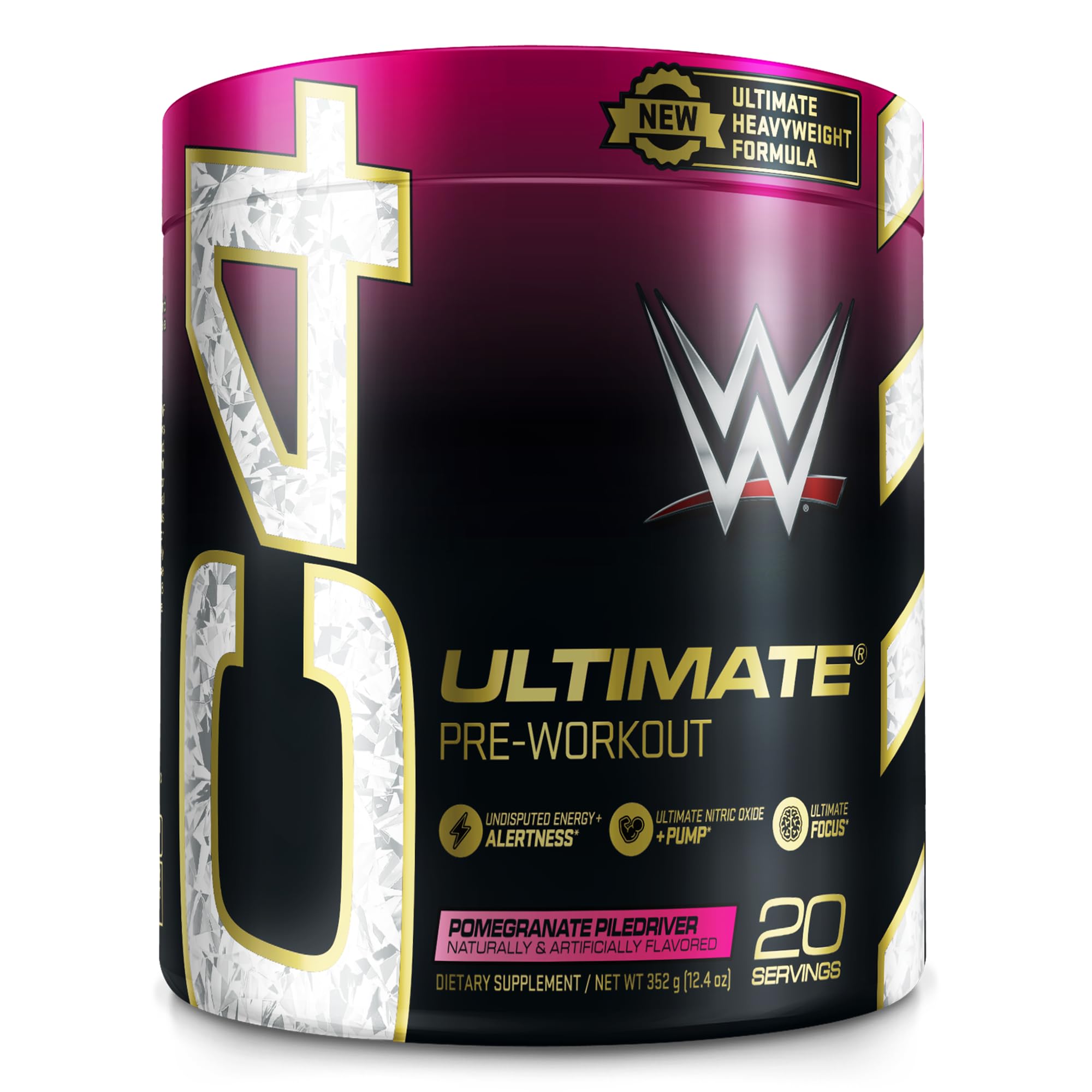 Photo 1 of **BEST BY 06/2025**
Cellucor C4 Ultimate x WWE Pre Workout Powder Pomegranate PileDriver - Sugar Free Preworkout Energy Supplement for Men & Women - 300mg Caffeine + 3.2g Beta Alanine + Patented Creatines - 20 Servings