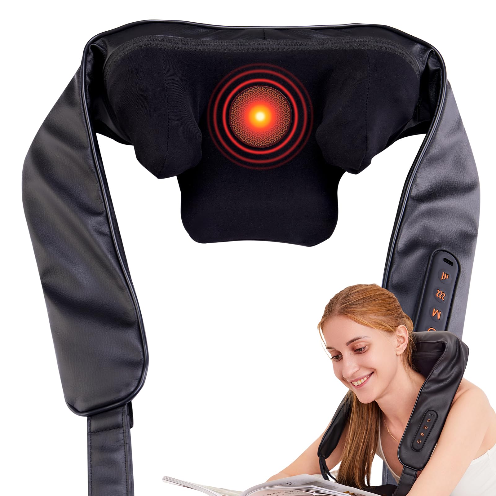 Photo 1 of ETBOBDE Neck and Shoulder Massager for Pain Relief Deep Tissue Lower Back Massage Cordless, Neck and Back Massager with Heat Electric for Pain Relief Shiatsu Chair Office Home Car Gift