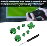 Zunate 7PCS Aluminum Alloy Buttons Set Thumbstick Grips for PS4 Controller Green view 2