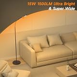 OUTON Bronze LED Floor Lamp 15W 1500LM Dimmer Remote 4 CCT Gooseneck view 6