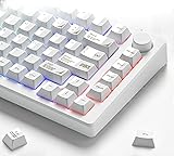 dagaladoo White Keycaps PBT 115 Keys,Glossy Cherry