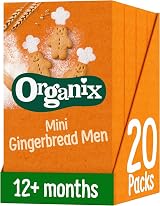 Organix Mini Gingerbread Men Organic Toddler Snacks 5 x 20 g Pack x4 Boxes