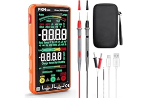 FKM Pro Digital Multimeter Tester TRMS 6000 Counts,Auto-Ranging Automotive Multimeter,5"Color LCD,Smart Rechargeable Voltmete