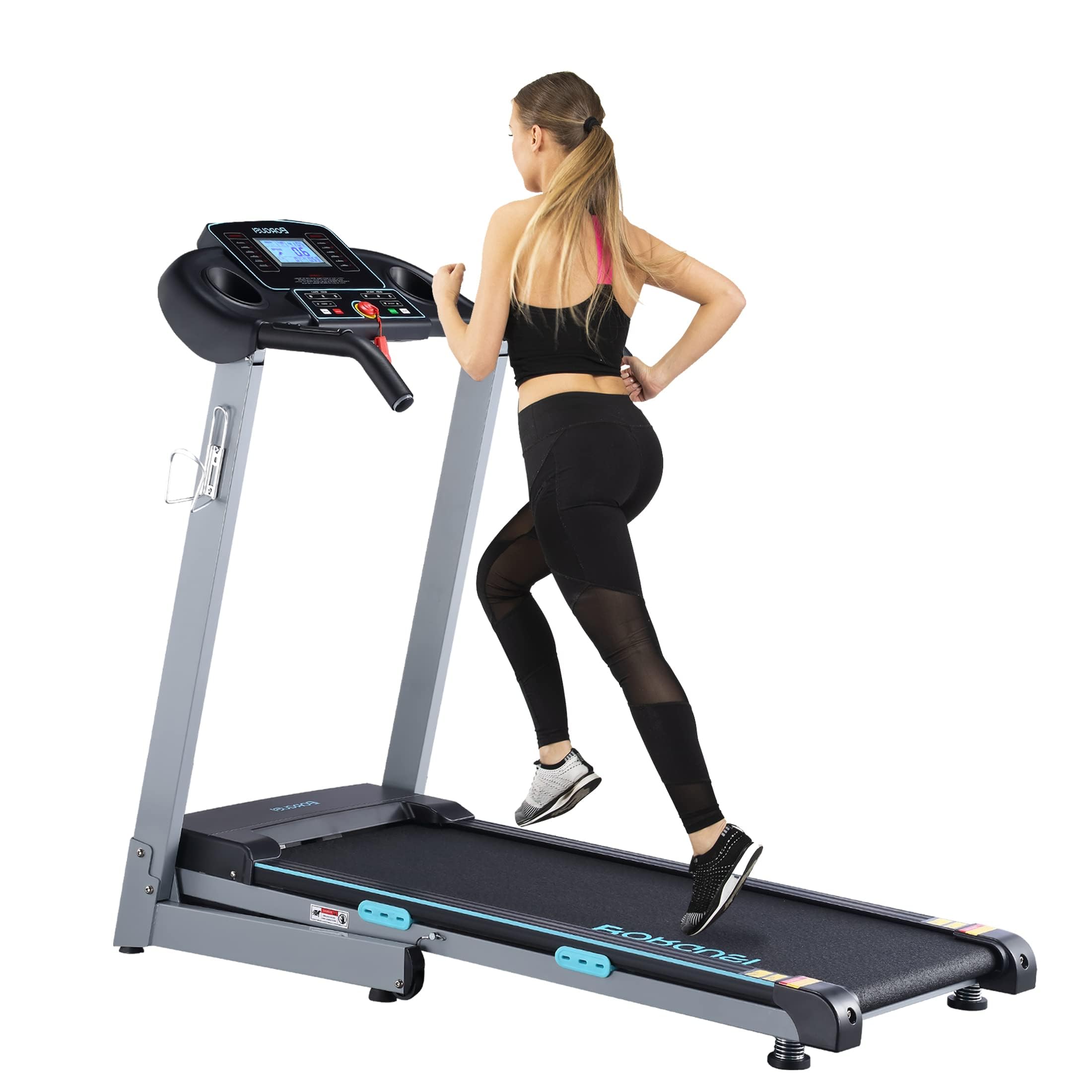 Photo 1 of BORGUSI Treadmill with 12% Auto Incline and 300 LBS Capacity, 17.5" Wide 3 HP Folding Electric Treadmill Max 8.5 MPH Speed, Running Machine with Bluetooth Speaker & LCD Display for Home Use