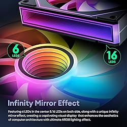 Okinos, 6 Pack RGB Fans, Infinity Mirror, Cable