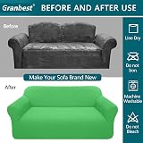 Granbest 3 Seater Sofa Cover Navy Blue Spandex Jacquard Non Slip view 5