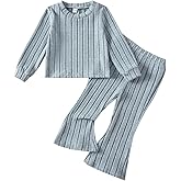 Aruzig Toddler Baby Girl Outfits Soft Comfy Sweatshirt and Bell Bottom Pants Fall Winter Clothes Set for Girls